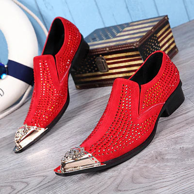 Red Fashion Men's Wedding Business Dress Shoes