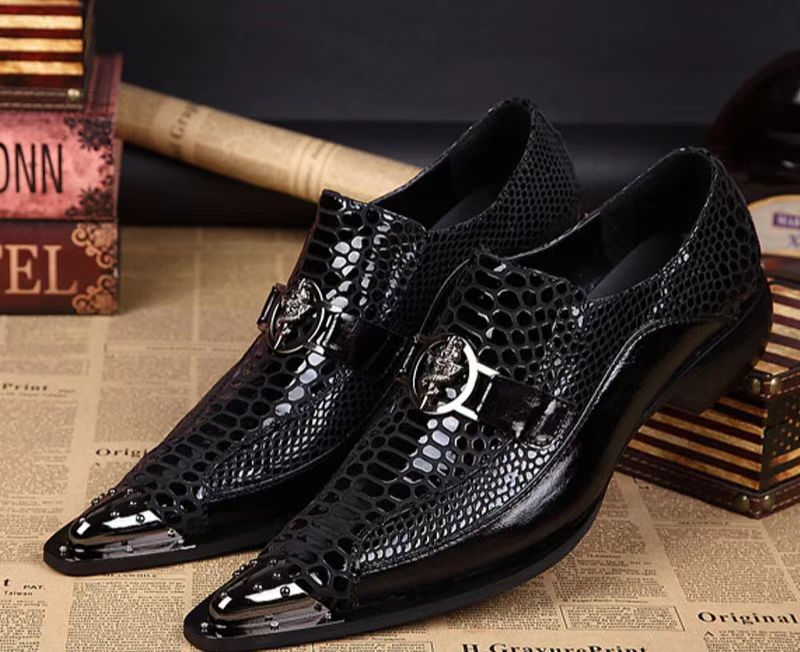 Black Pointed Men's Dress Shoes Business Shoes