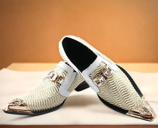 White Fashion Men's Wedding Business Dress Shoes