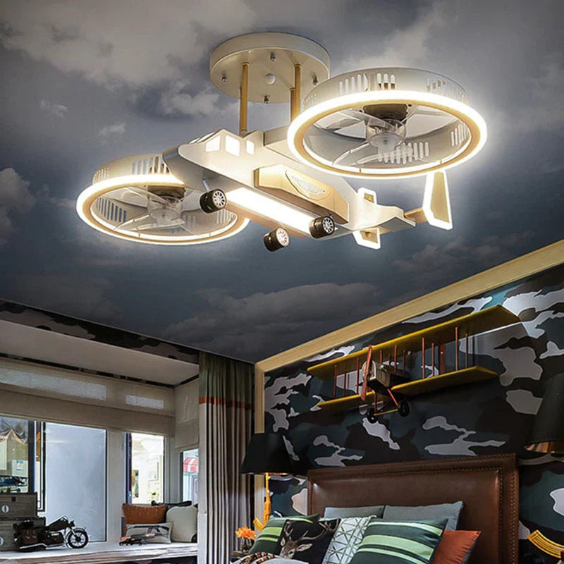 Sky Hero Helicopter LED Fan Lamp