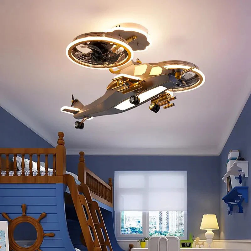 Sky Hero Helicopter LED Fan Lamp