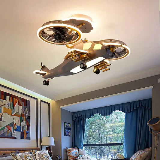 Sky Hero Helicopter LED Fan Lamp