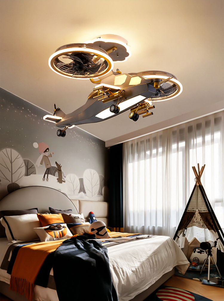 Sky Hero Helicopter LED Fan Lamp